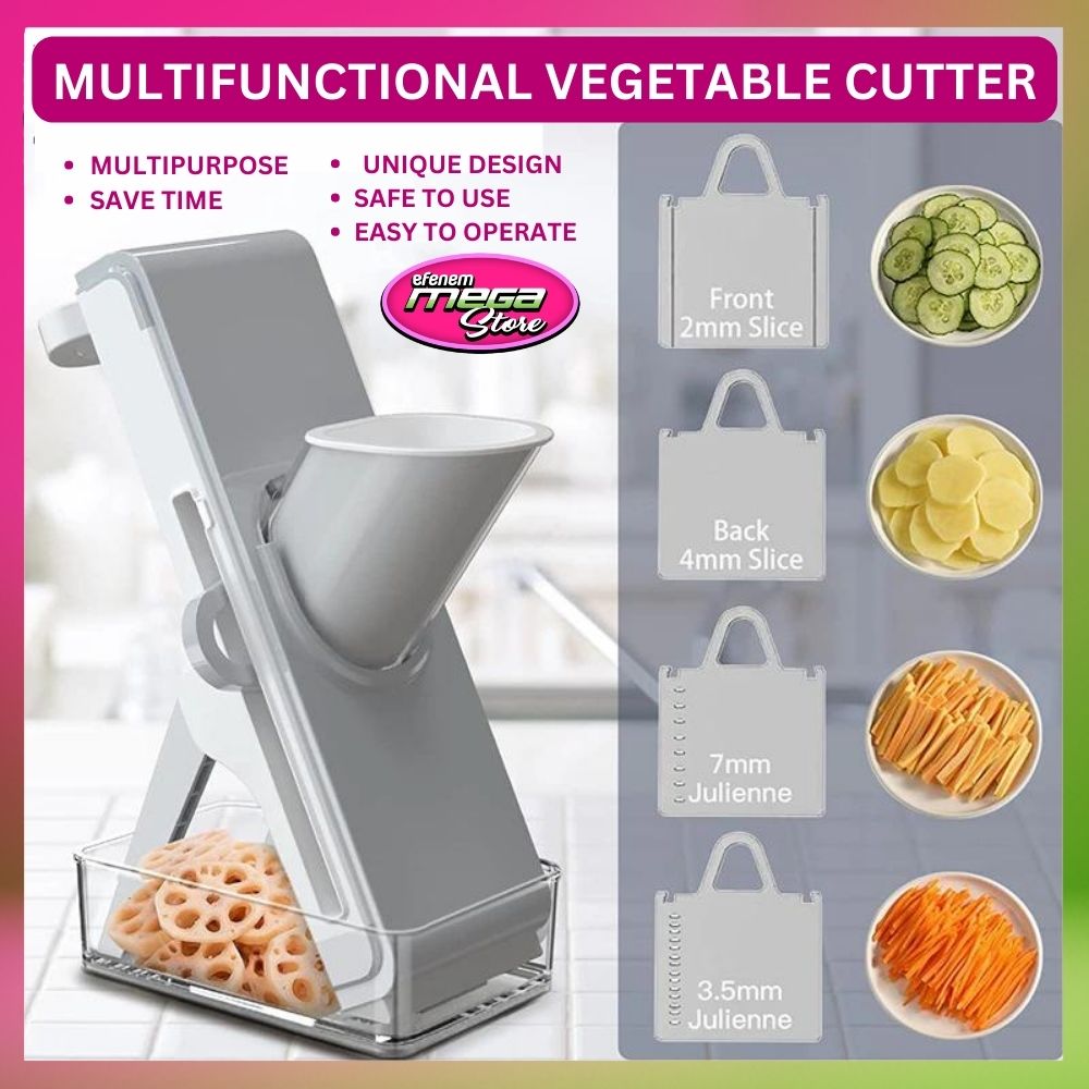 Efenem Mega Store l Vegetable Chopper, Safe Vegetable Slicer, Slicer for  Kitchen, Vegetable Cutter, Dicer used for Onions, Potatoes, Cucumbers,  Carrots, and other Fruits  Veggies, Multifunctional Vegetable Cutter  Adjustable Grater
