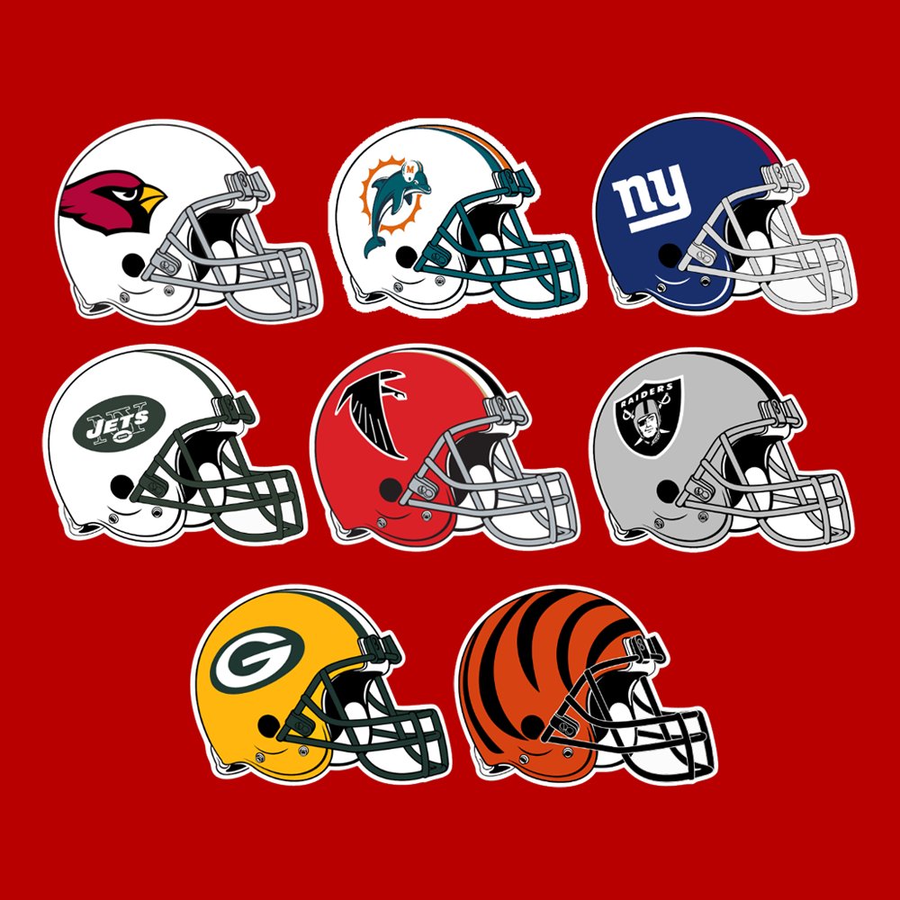 1 Set NFL Helmets Waterproof Laminated Vinyl Stickers (8pcs.) 3