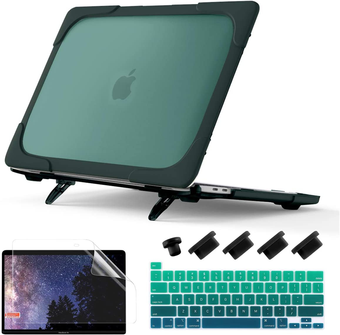 Batianda Hard Case for MacBook Pro 13 2020 Release A2338 M1/A2289/A2251 Printing Rubberized Hard Shell Case Cover+Keyboard Cover Forest Screen Protector for NewMacBook Pro 13 Inch Touch Bar 