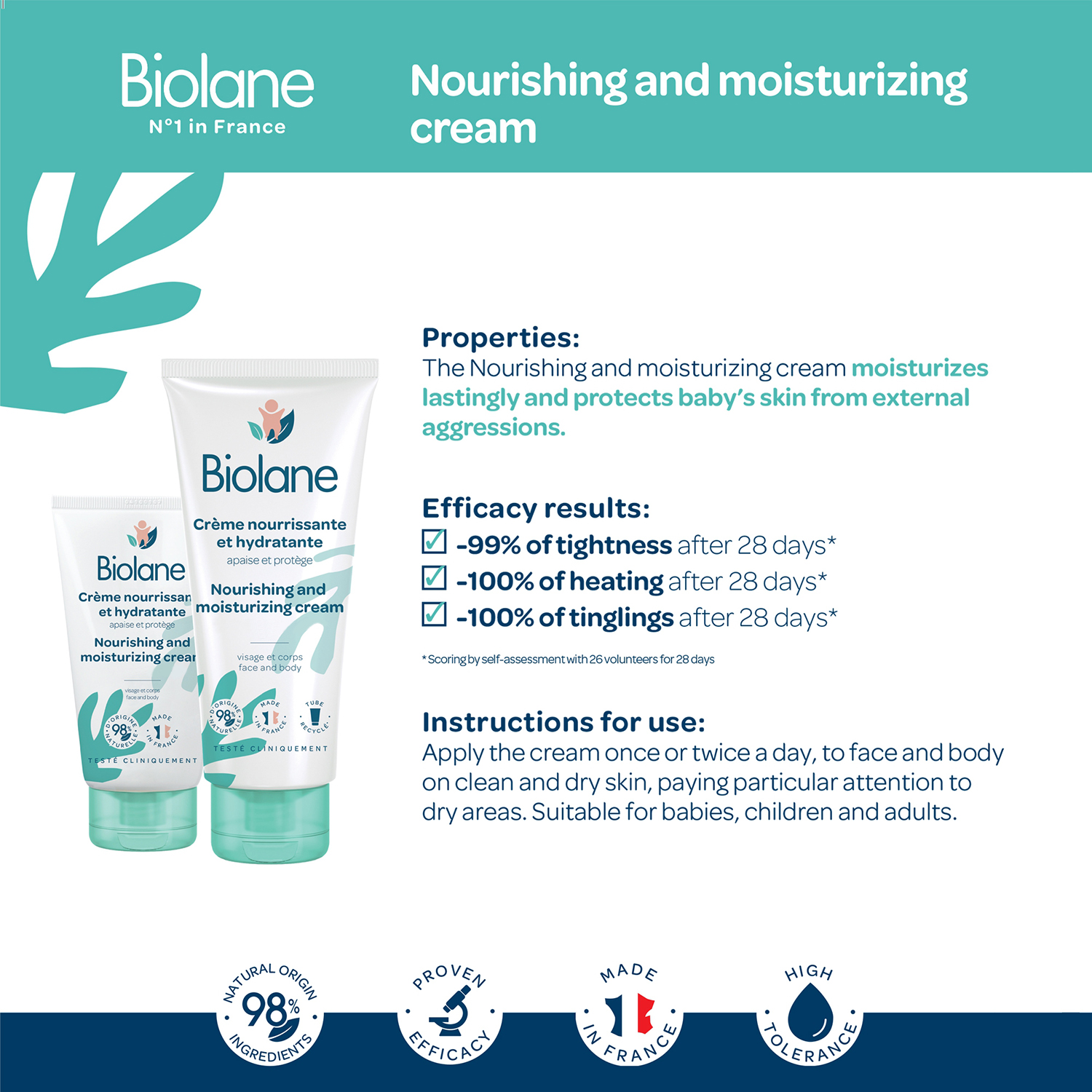 Face and body moisturizing cream - Biolane