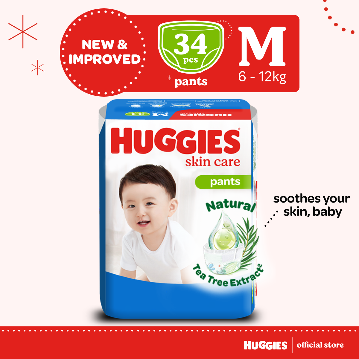 Huggies Magic Comfort Pants - Medium, 42 pcs