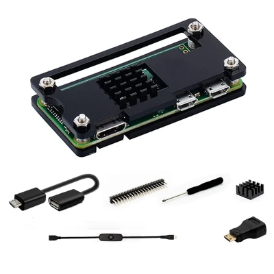 Pi Zero Case, for Raspberry Pi Zero W Case Kit with Heatsink, Adapter, Heatsink for Pi Zero