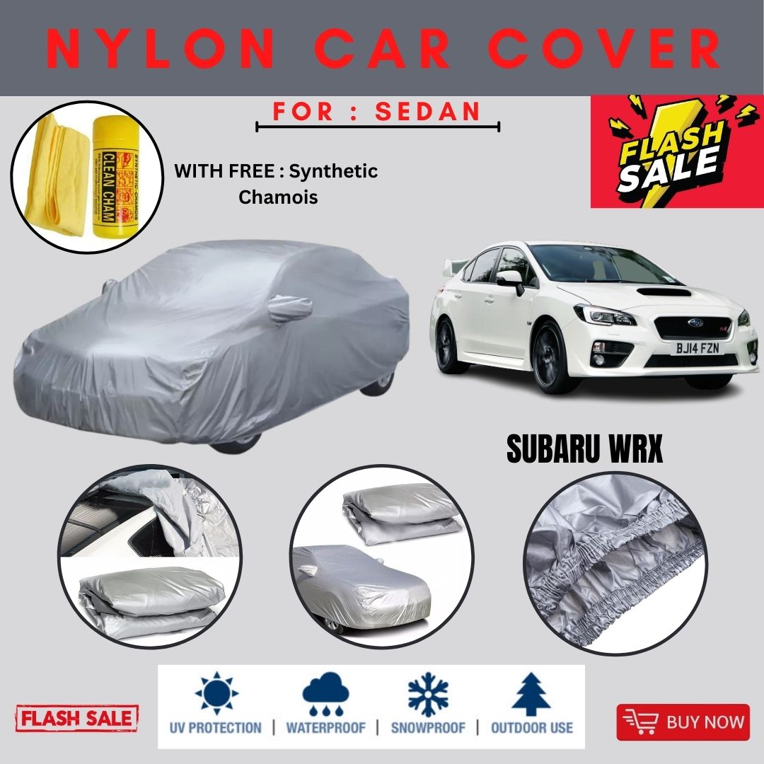 CAR COVER FOR SUBARU WRX WITH SYNTHETIC CHAMOIS, WATERPROOF -HIGH QUALITY