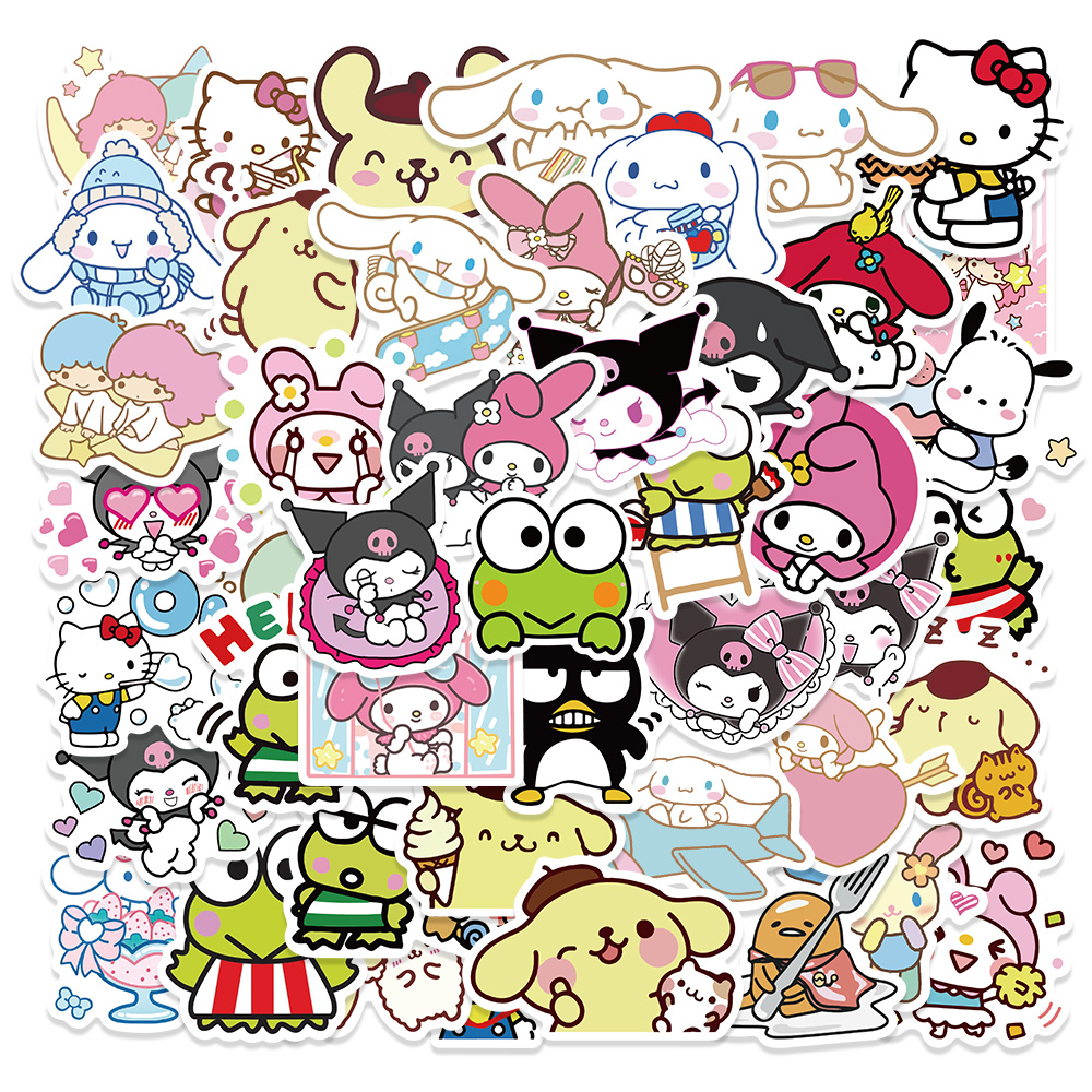 50pcs Pom Pom Purin Series Kawaii Sanrio Character Stickers Anime ...