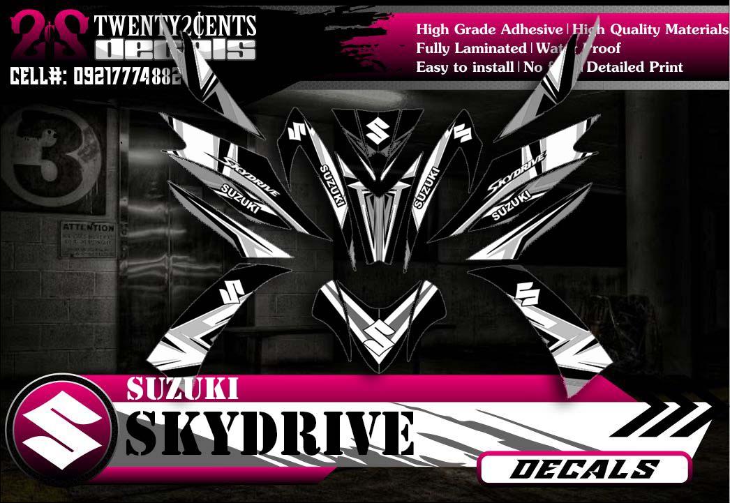 skydrive 125 decals sticker black white Lazada PH