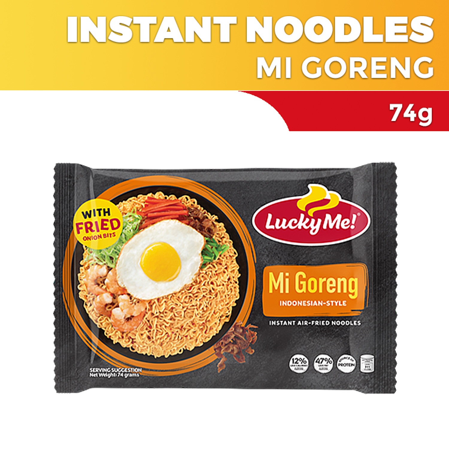 Lucky Me! Mi Goreng Stir-fry Noodles Indonesian-style 74g | Lazada