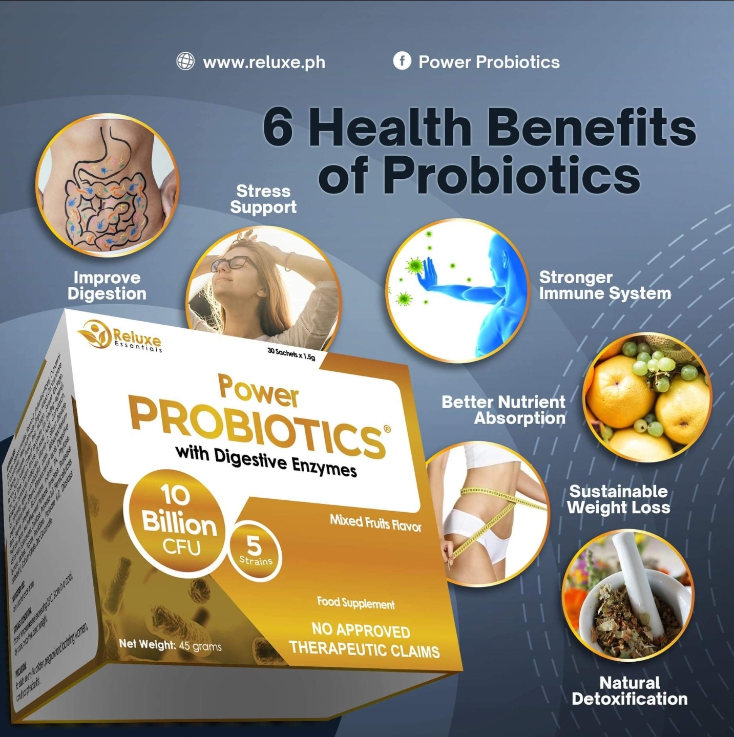 Power Probiotics With Digestive Enzymes 10billion Cfu 5strains