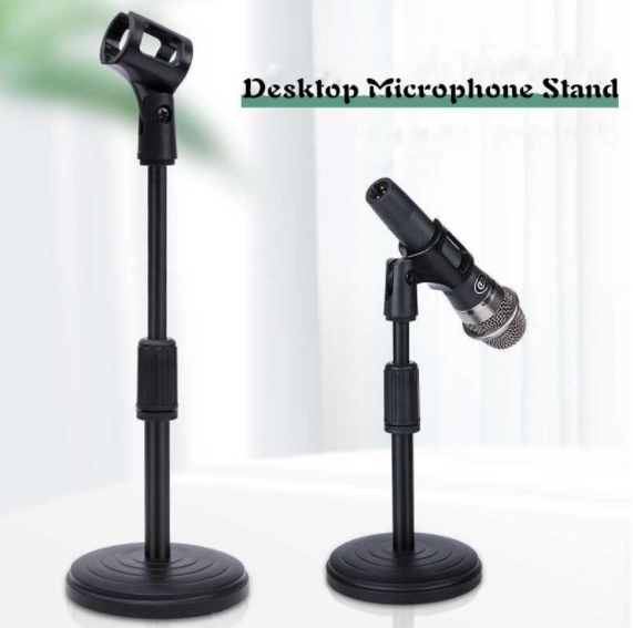 Mic Stand Portable Microphone Stand Adjustable Height Mic Holder with