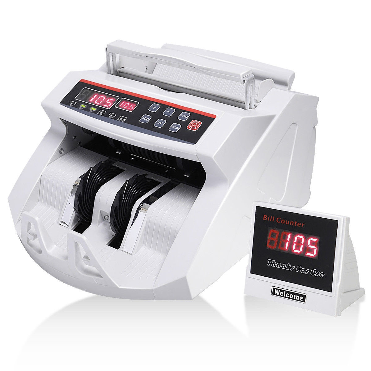 Cash Money Multi Currency UV Counterfeit Detector Machine For Banks Store 