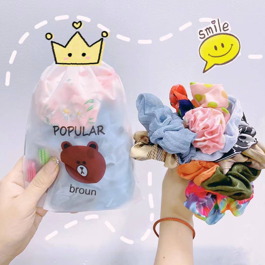 EMS 10pcs one set elastic pony hair tie girls fashion hair ties