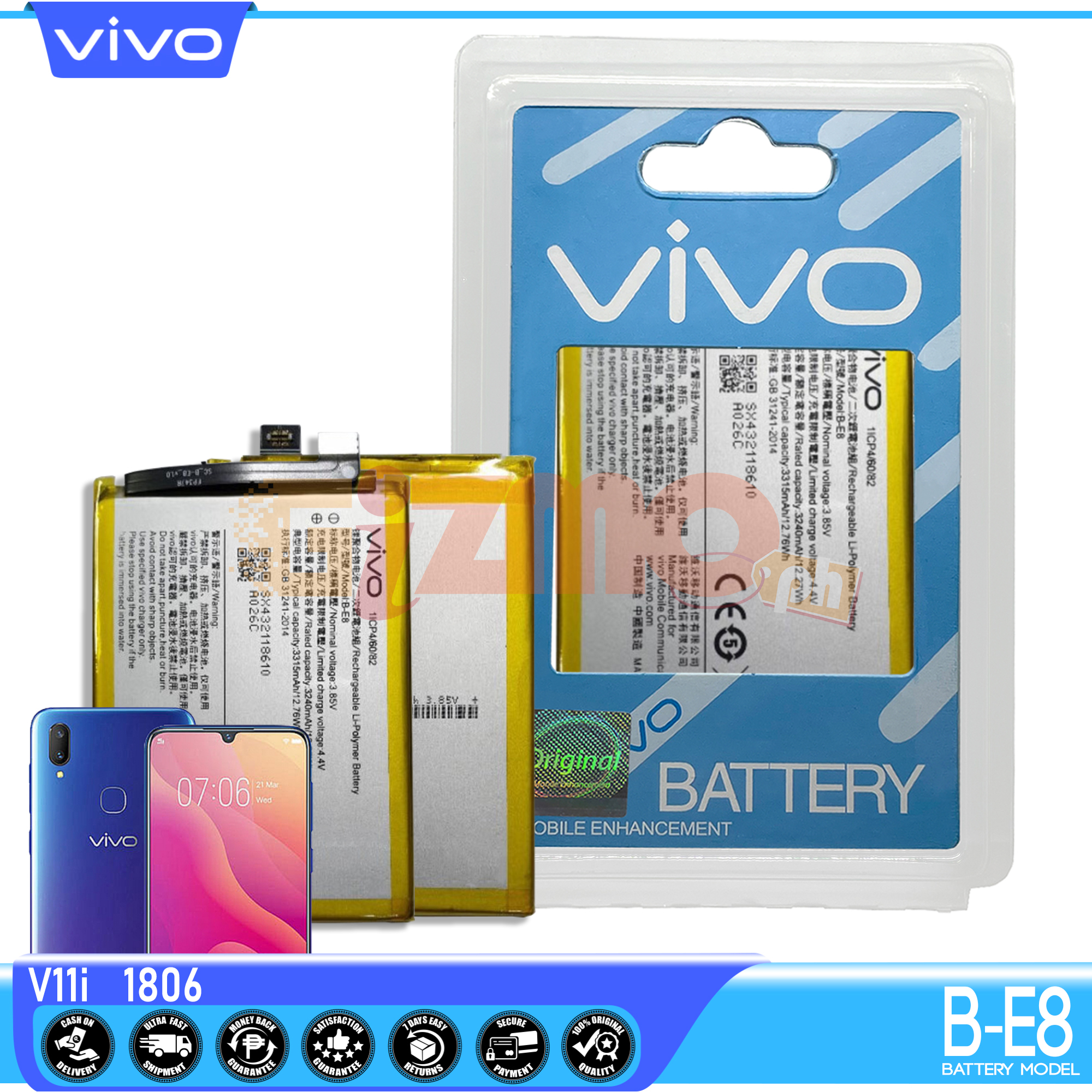 vivo 1806 battery capacity