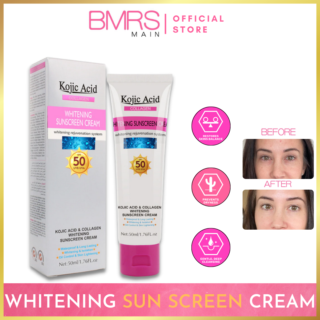 100 Very Effective Original Kojic Acid Collagen Whitening Sunscreen Cream Spf 50 Face Whole 3117