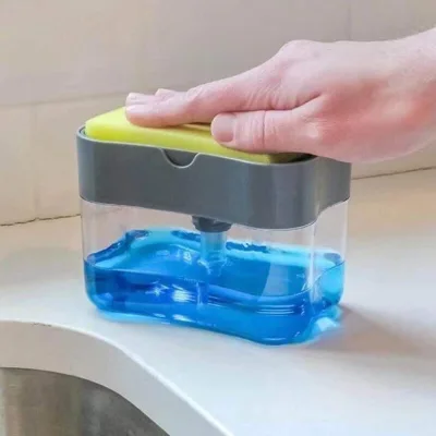 Pump Soap Dispenser Sponge Holder Dishwashing Soap Kitchen Sponge