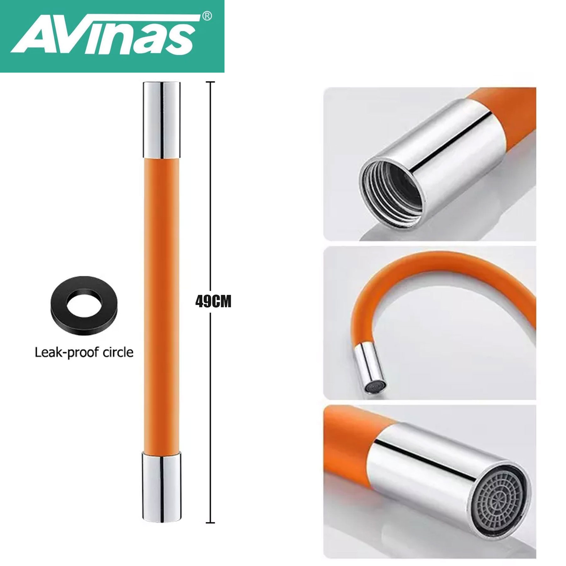 AVINAS Faucet Extension Hose Extender Bathroom 360° Rotation Silicone