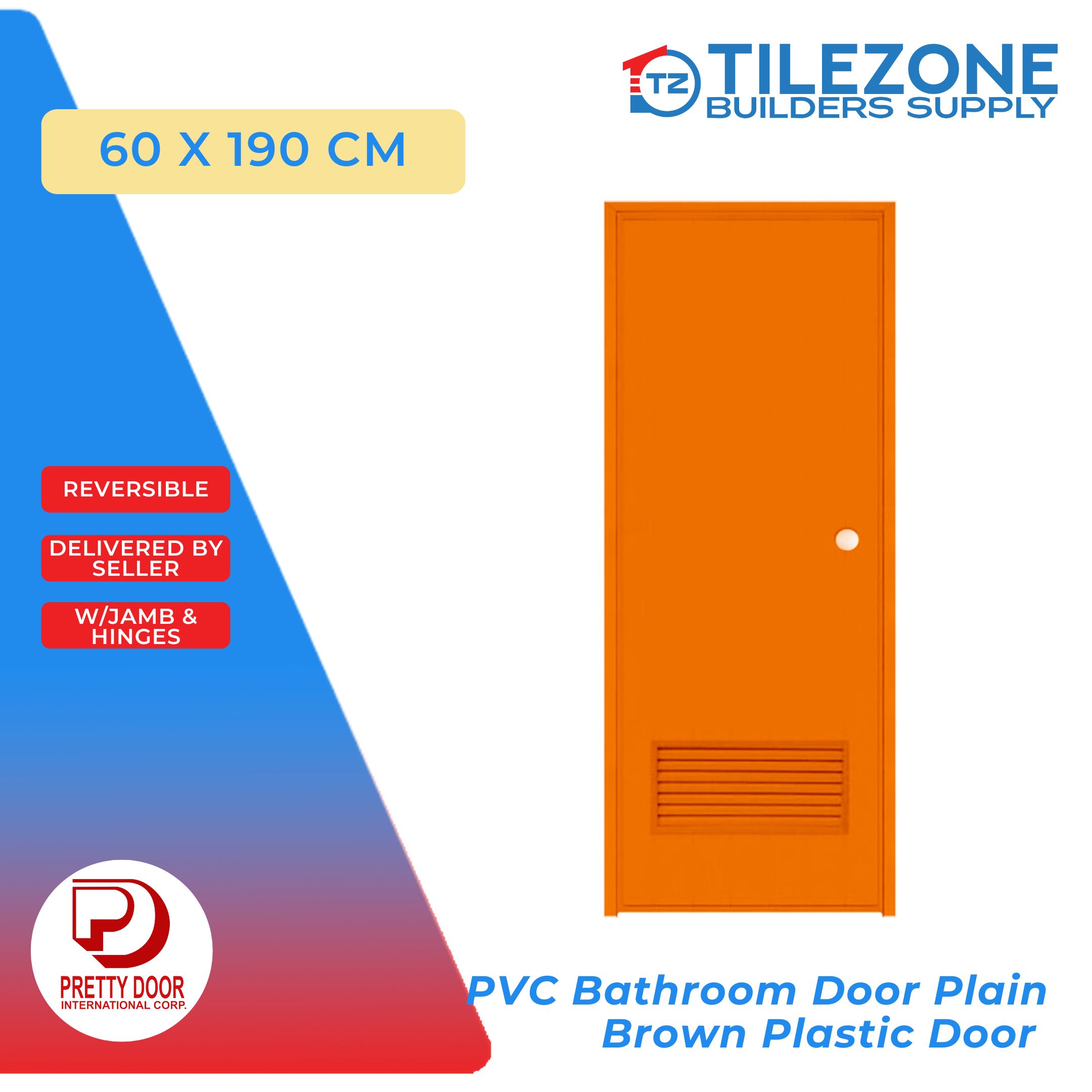 PVC Bathroom Door Set - 60x190 cm - : Louvered Door, Door Pad, Door ...