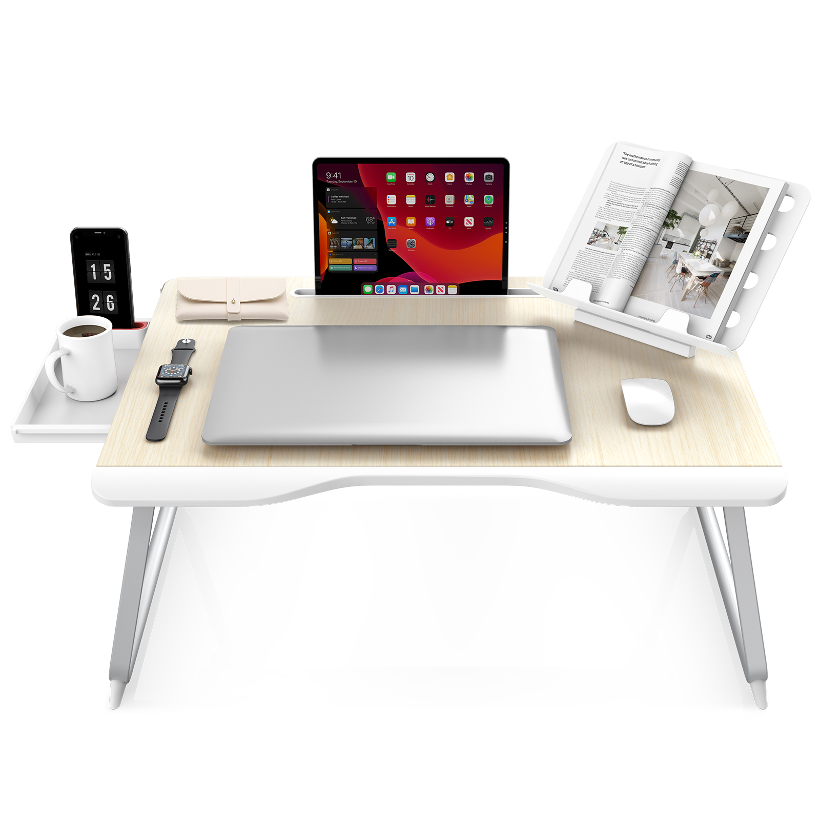 SAIJI G6 Foldable Table, Laptop Table Study Desk Lap Desk Table, Easy