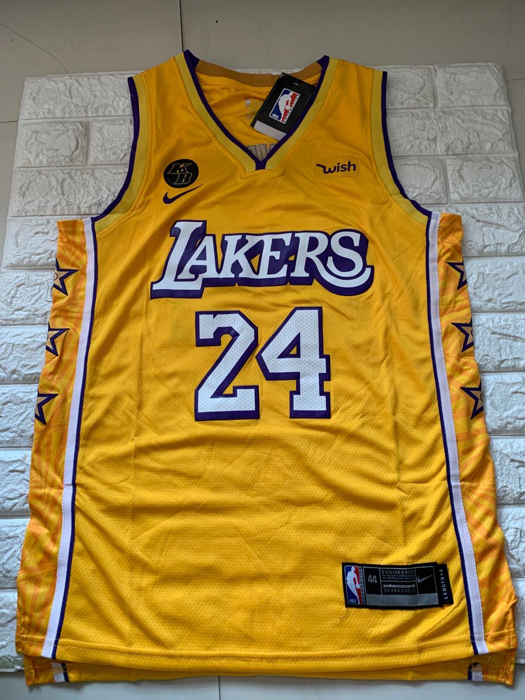 2023/24 Lakers BRYANT #8 Yellow NBA Jerseys 热压