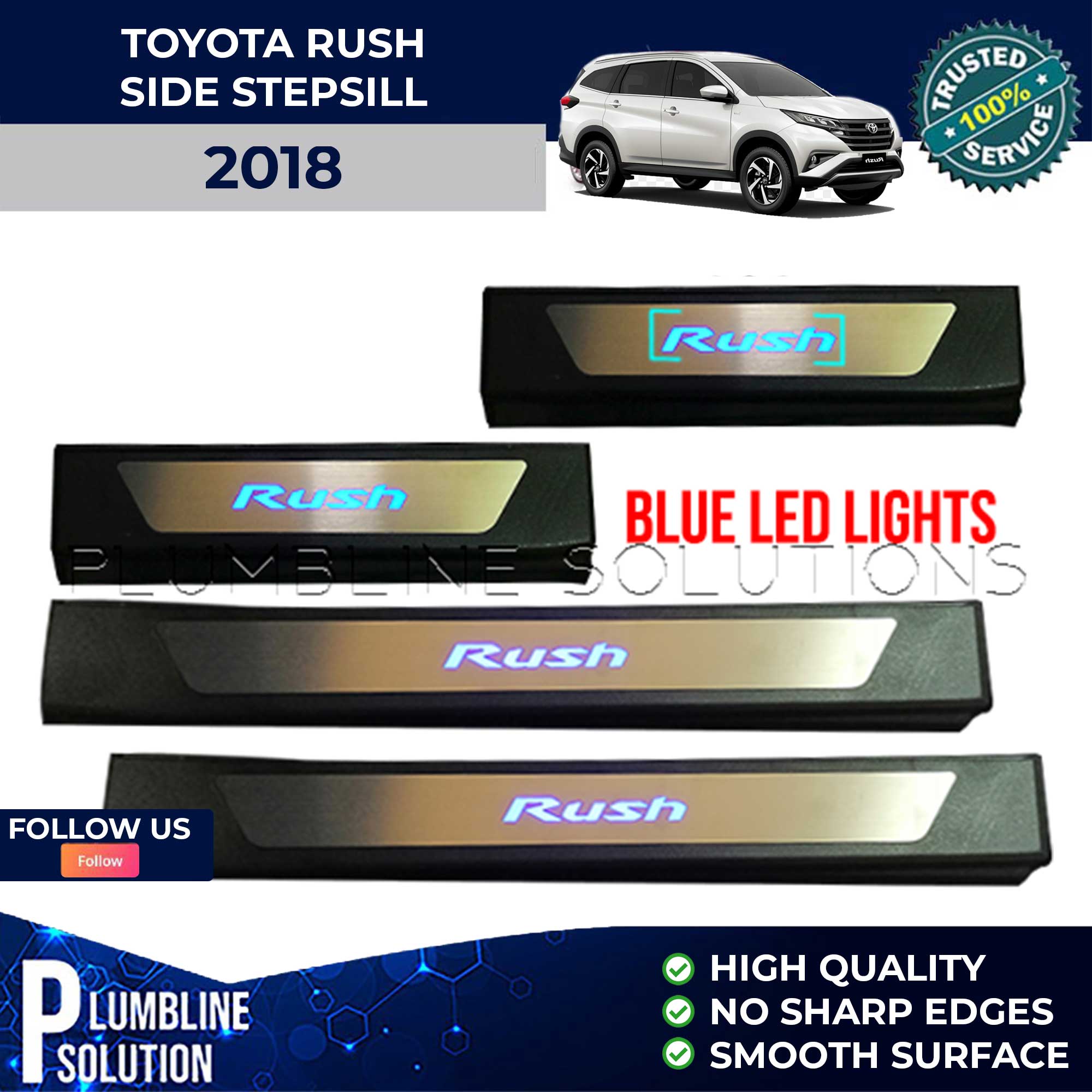 Side Step Sill for Toyota Rush G E 2018 2019 2020 2021 2022 2023 With