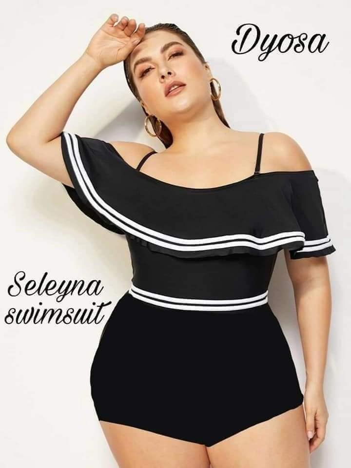 Plus size off 2024 the shoulder swimdress