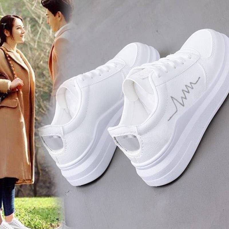cheap NEW korean fashion rubber white shoes for women sneakers | Lazada PH