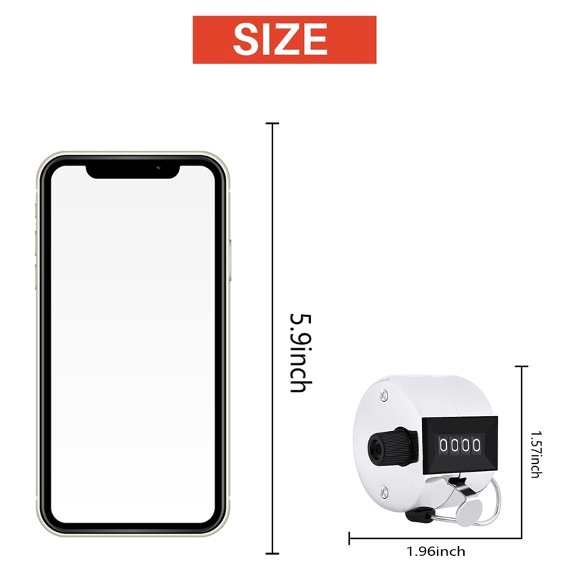 4 Digit Number Clicker Golf Hand Tally Click Counter Silver