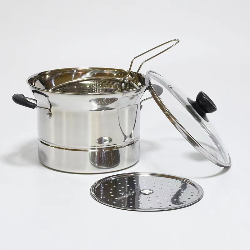 Multifunction Pot 3 in 1 Stainless Steam and Deep Frying Cooking Pot