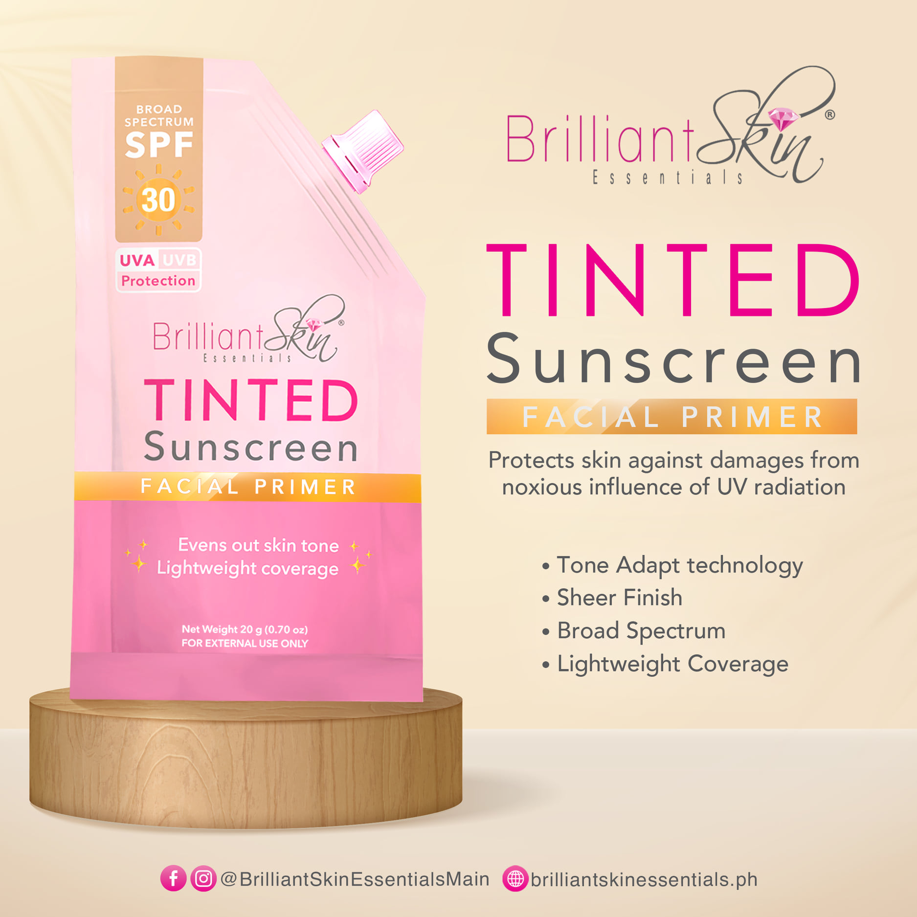 Brilliant Skin Tinted Sunscreen Facial Primer SPF30 | Lazada PH