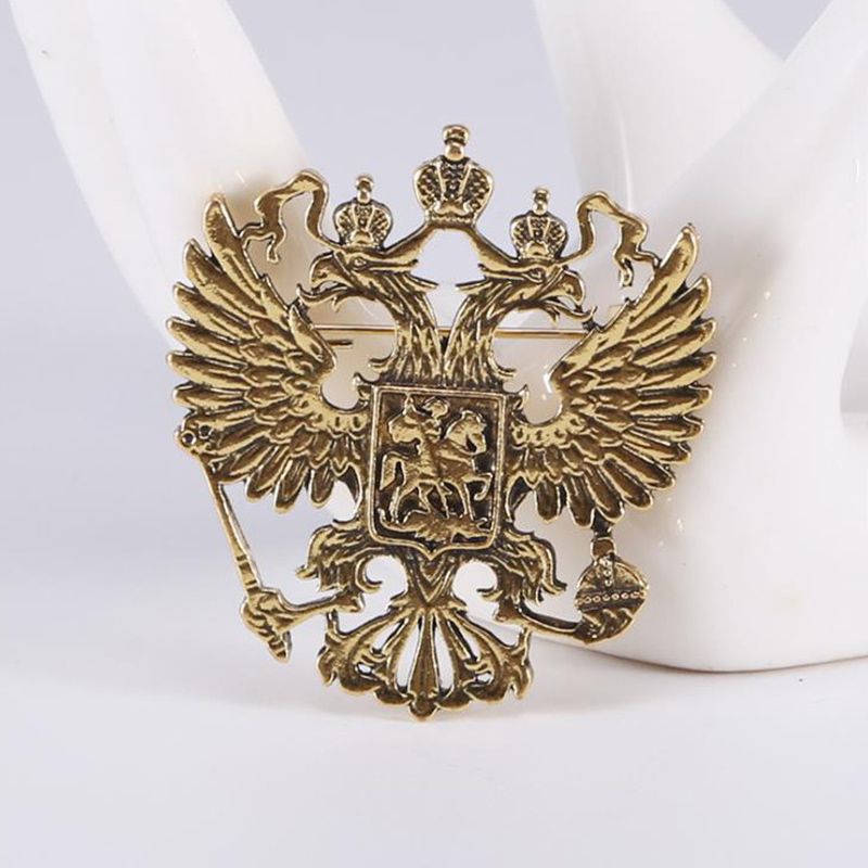 Vintage Eagle Brooch Pin - Alloy Animal Design, Trendy Unisex Jewelry, 6.5x5cm, Rhodium Plated