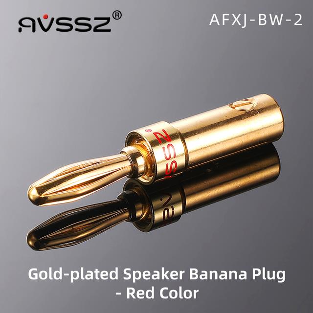 Audio Speaker Wire Y Plug Solder free U shaped All metal Plug Red