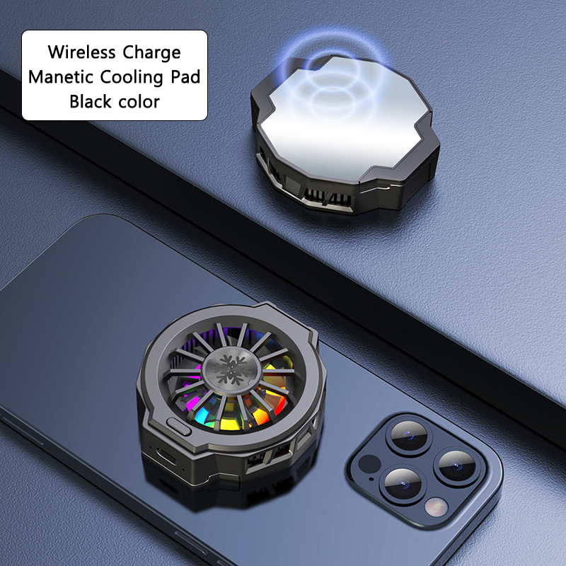 Universal Mobile Phone Radiator Gaming Phone Cooler RGB Portable Fan Heat Sink Fast Wireless