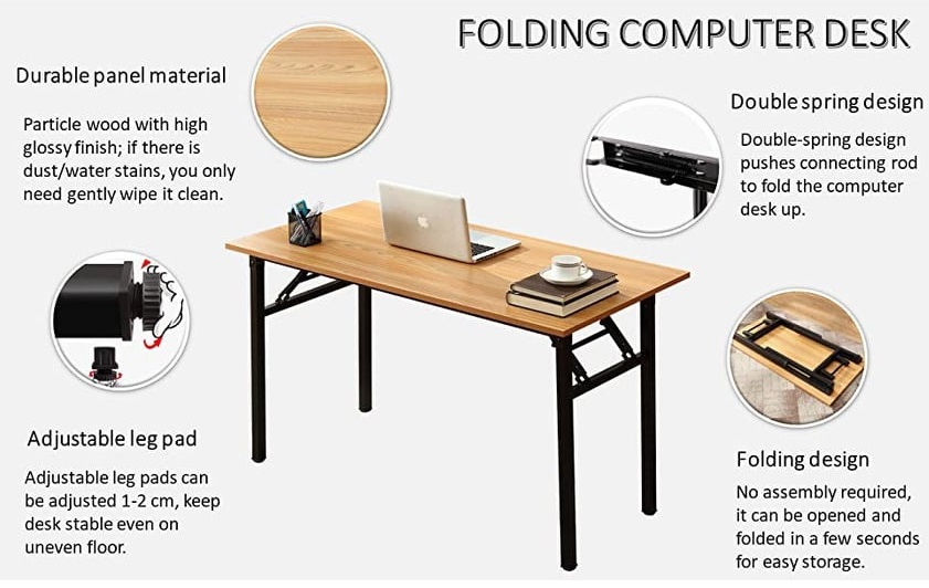 Riley MNL - 80x40 Foldable Office Table / Folding Home Office Desk ...