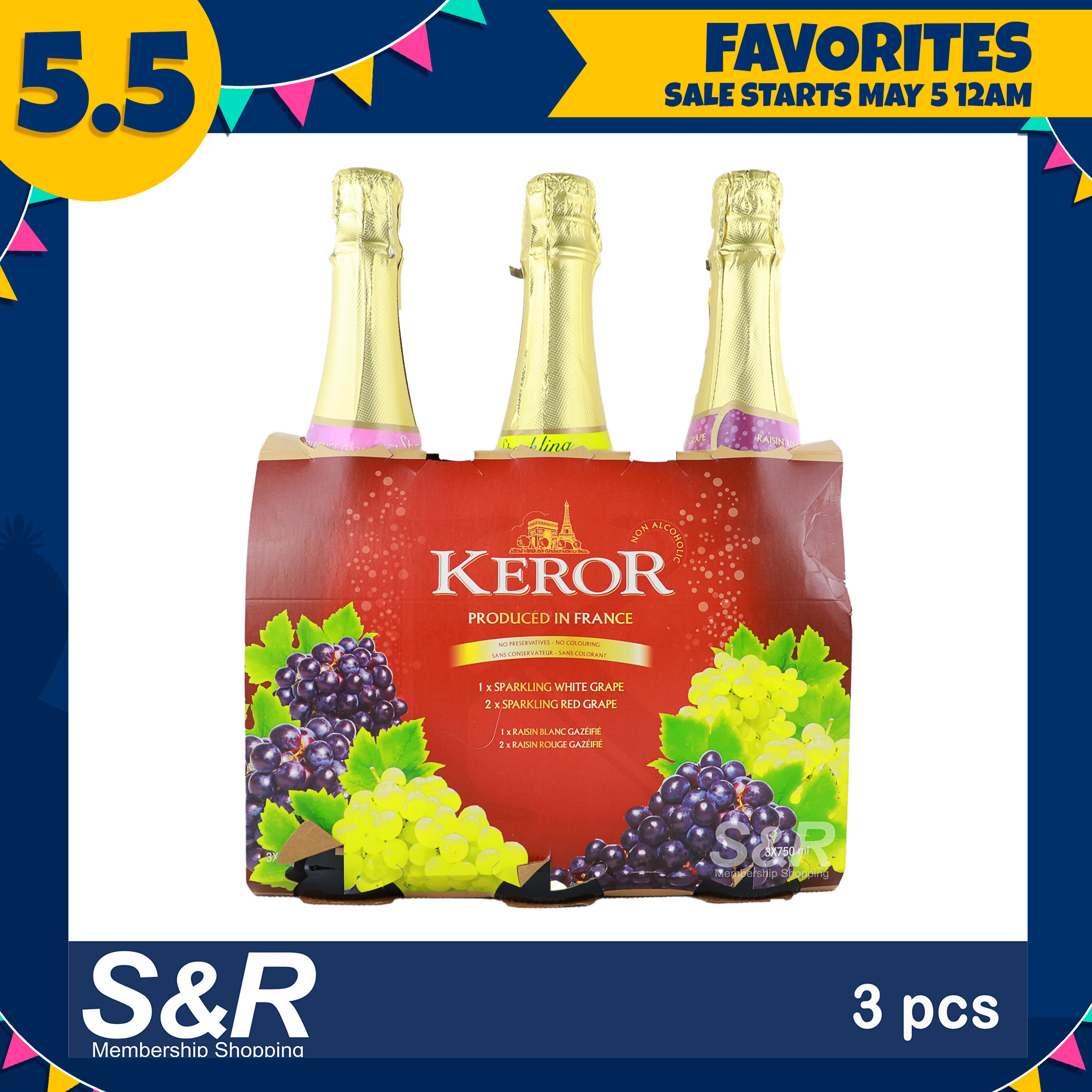 On Sale Keror Sparkling White and Red Grape Juice 3 bottles Lazada PH