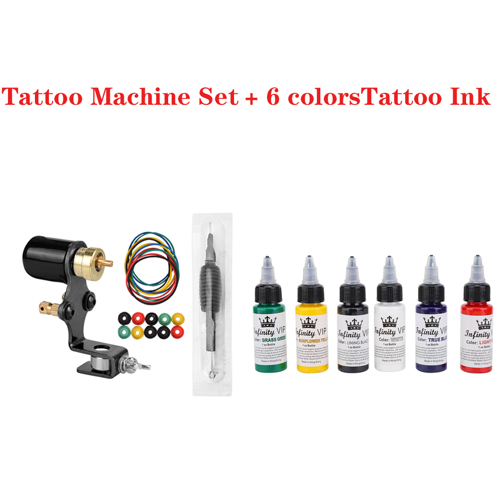 6/7/16 Colors Semi-permanent Tattoo Ink set Tattoo Machine Set ...