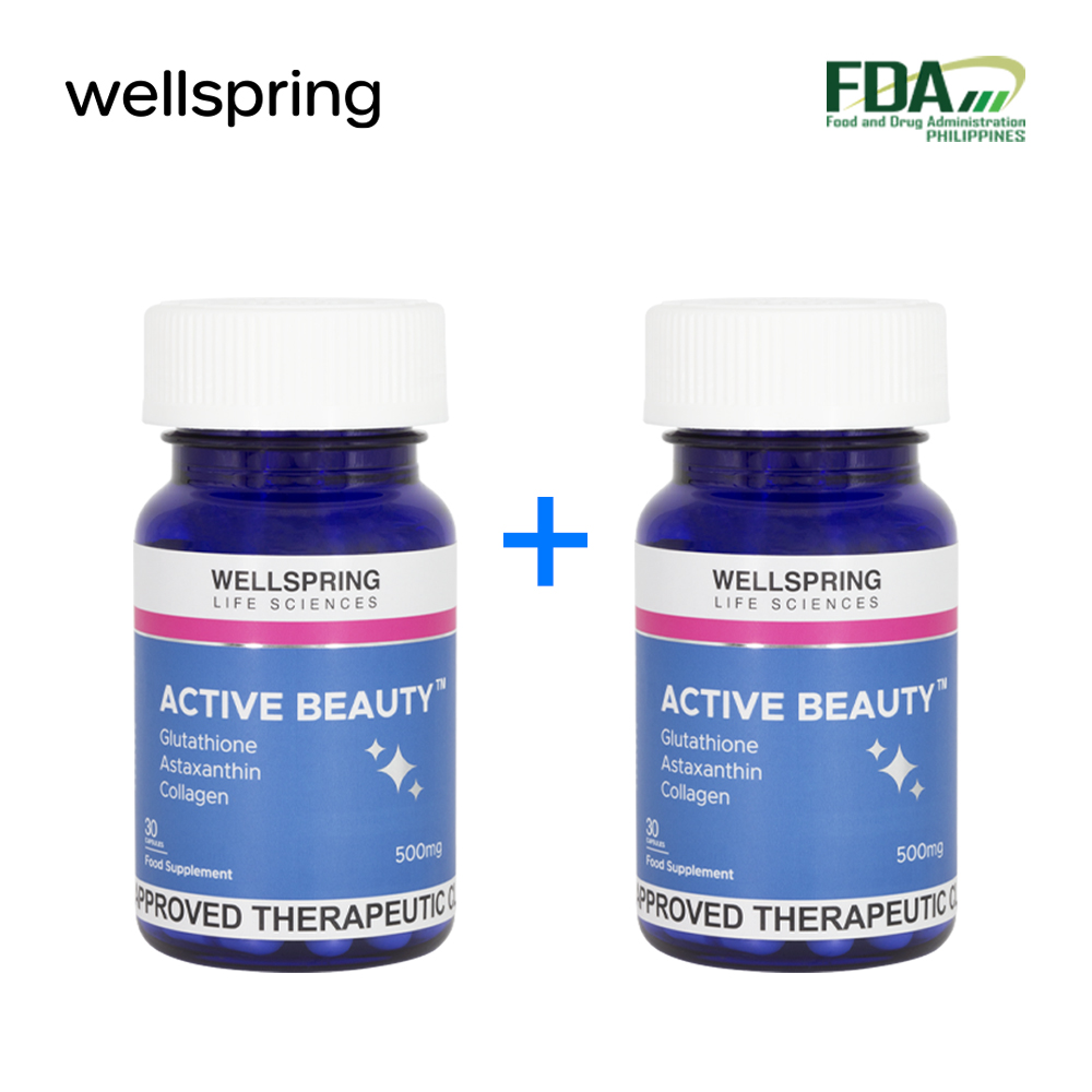 2 in 1 Promo Pack Wellspring Active Beauty 500mg Collagen Gluta