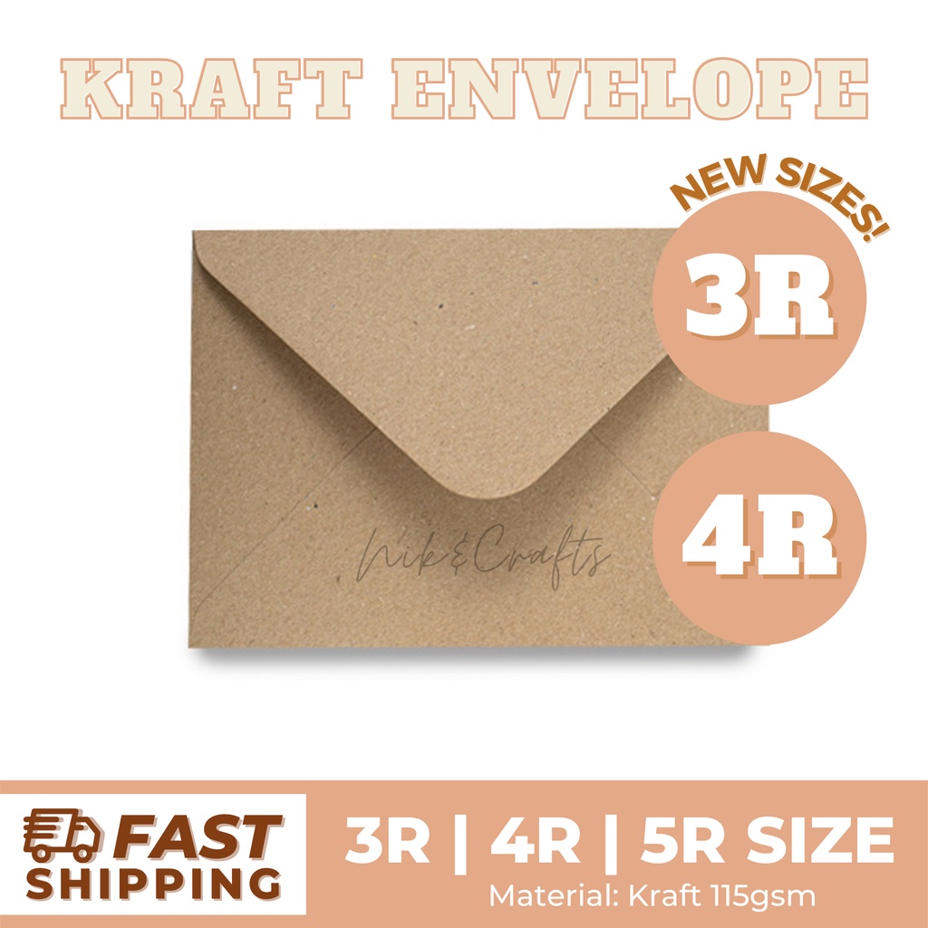 Kraft Paper Invitation 3R 4R Envelope 115gsm Lazada PH
