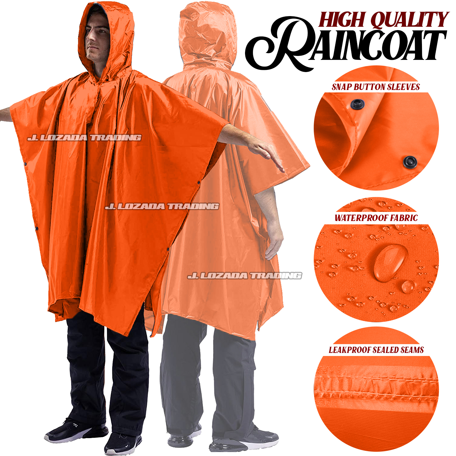 HIGH QUALITY RAINCOAT, KAPOTE, VULCANIZE STITCH WITH BAG (MAKAPAL PVC
