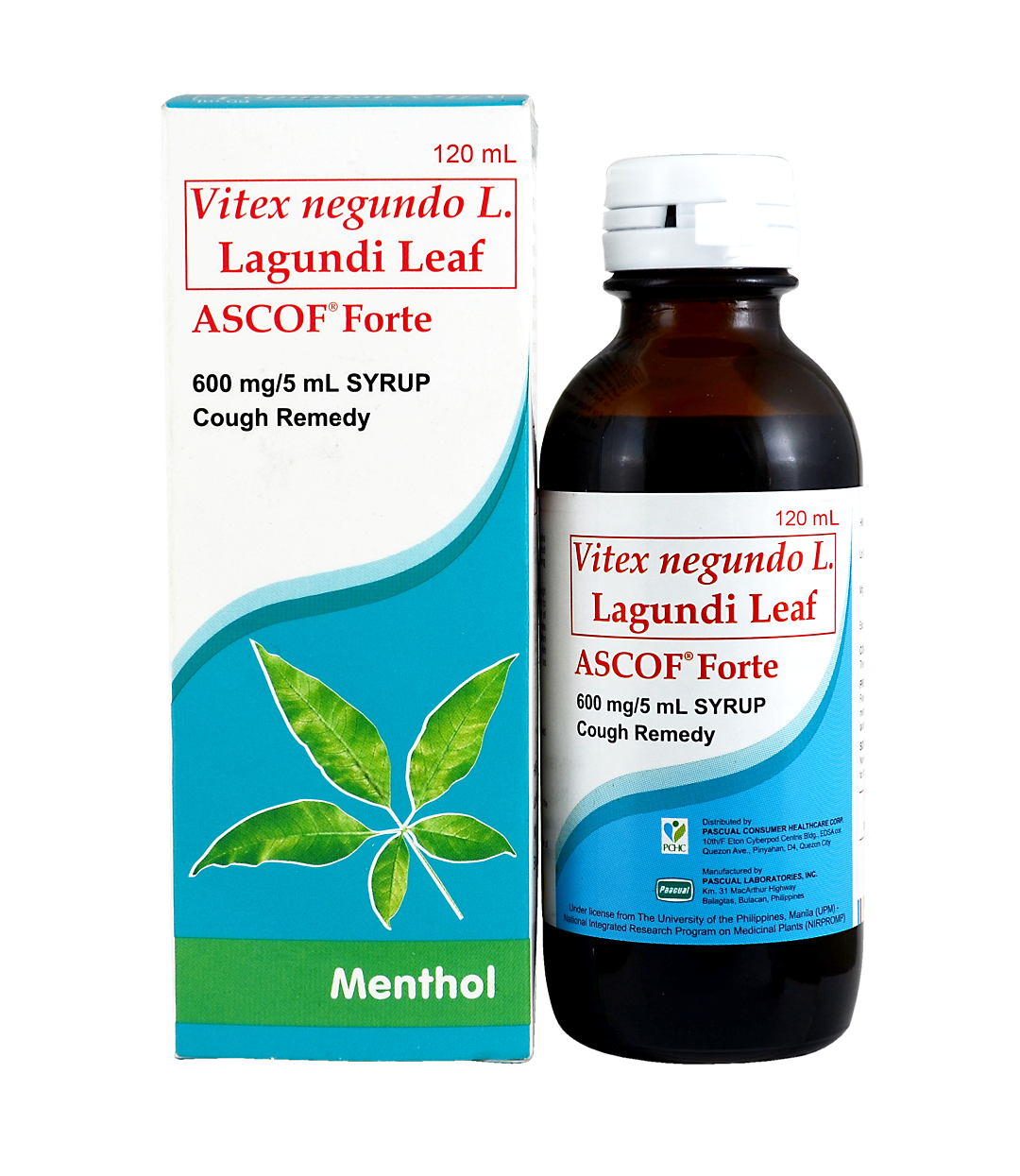 Ascof Forte Vitex Negundo L Lagundi Leaf Mg Ml Ml Syrup Menthol