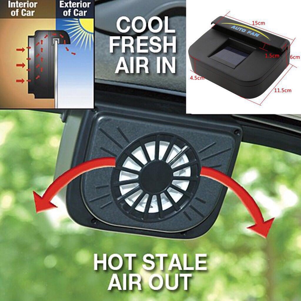 Auto Cool Car auto Air Cooler Solar Powered Fan Ventilation WO Lazada PH