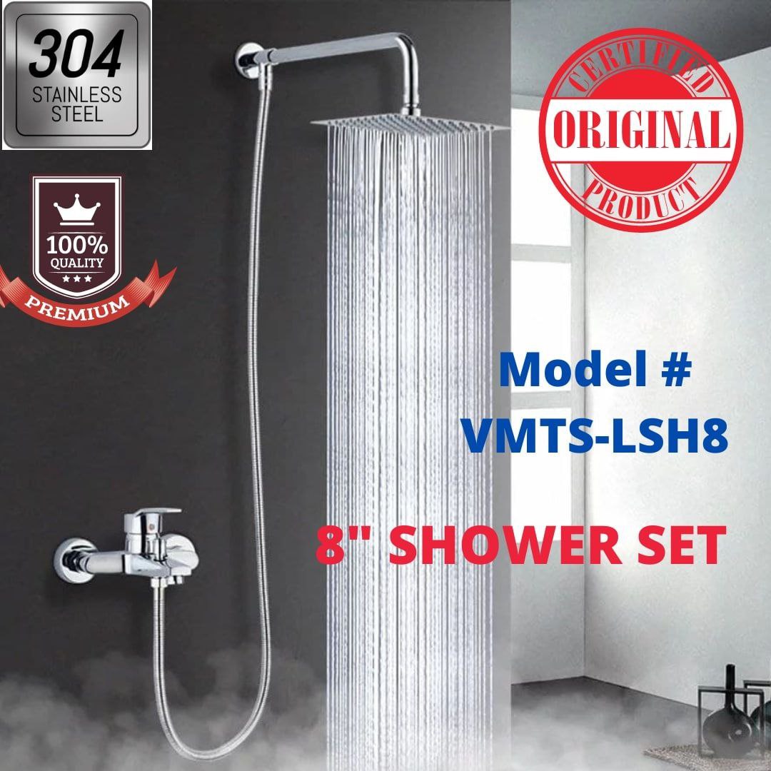🔝Vermerch Best Seller 8 Inch Shower Set 304 Stainless Steel (VMTSLSH08) Complete Set with 8