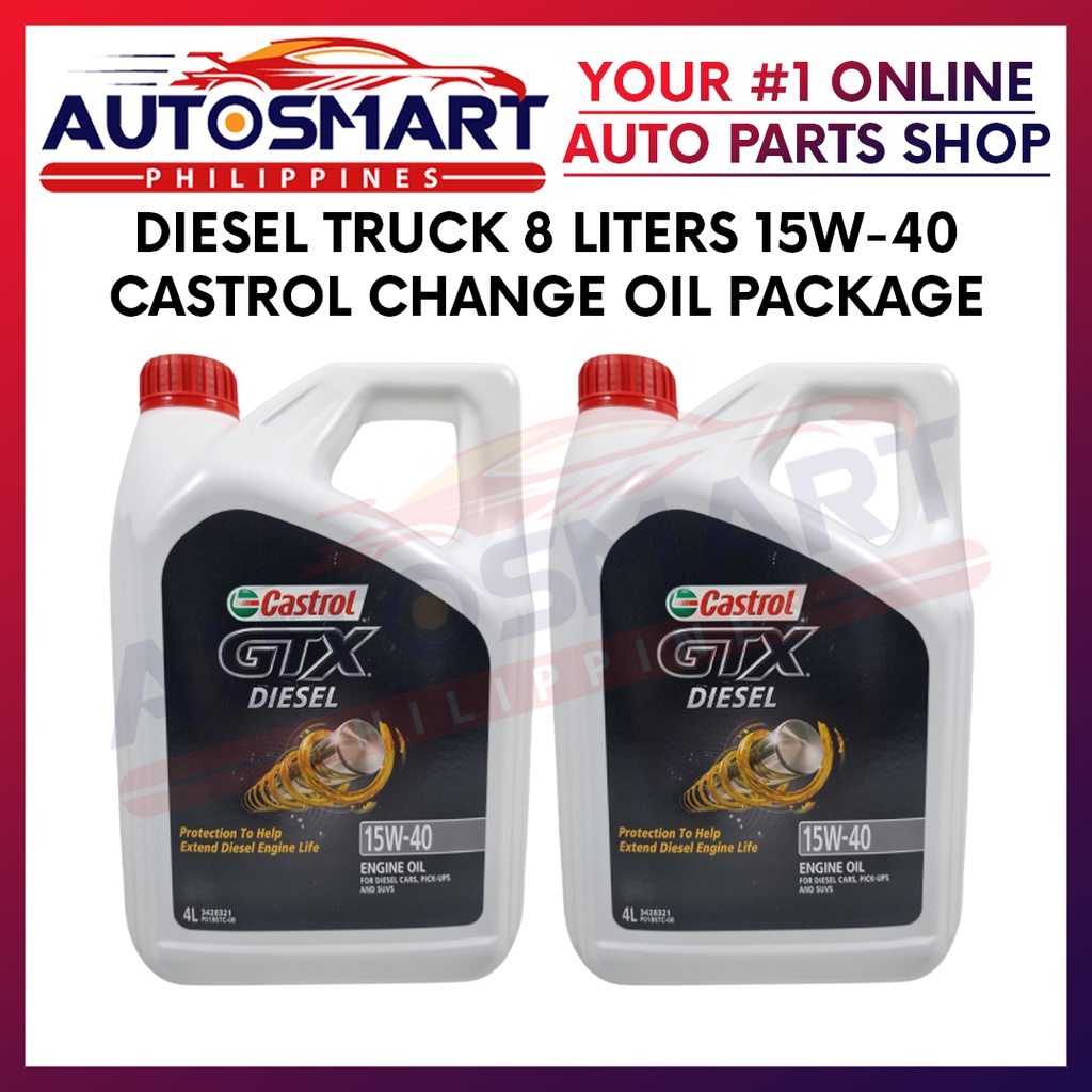 Diesel Truck 8 Liters 15W40 Castrol Diesel GTX Engine Change Oil