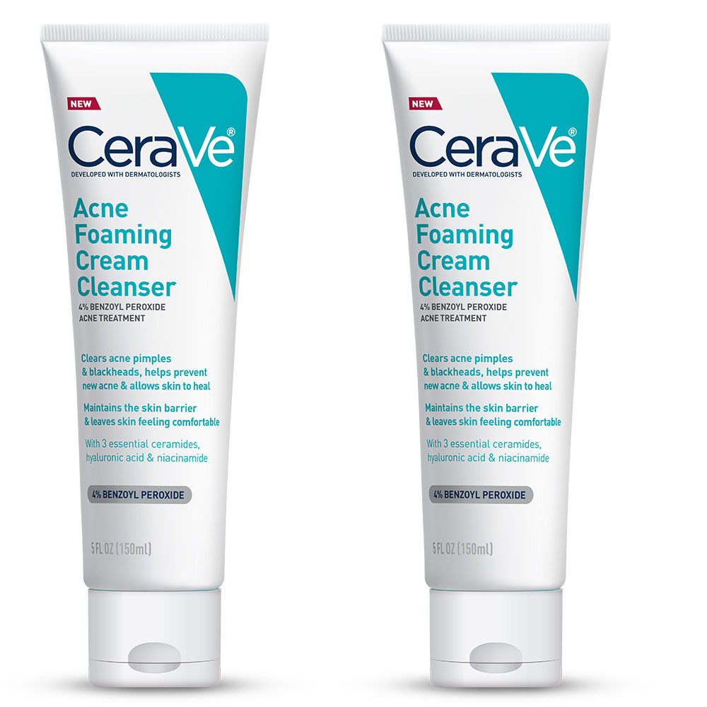 CeraVe Acne Foaming Cream Cleanser Acne Treatment Face Wash with 4% ...