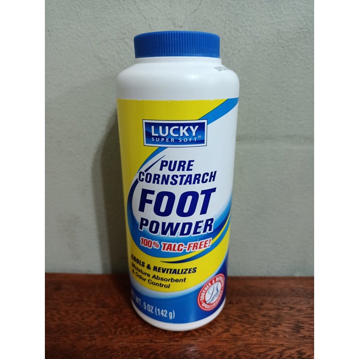 Lucky Super Soft Pure Cornstarch Foot Powder 100 TalcFree (142g) Made