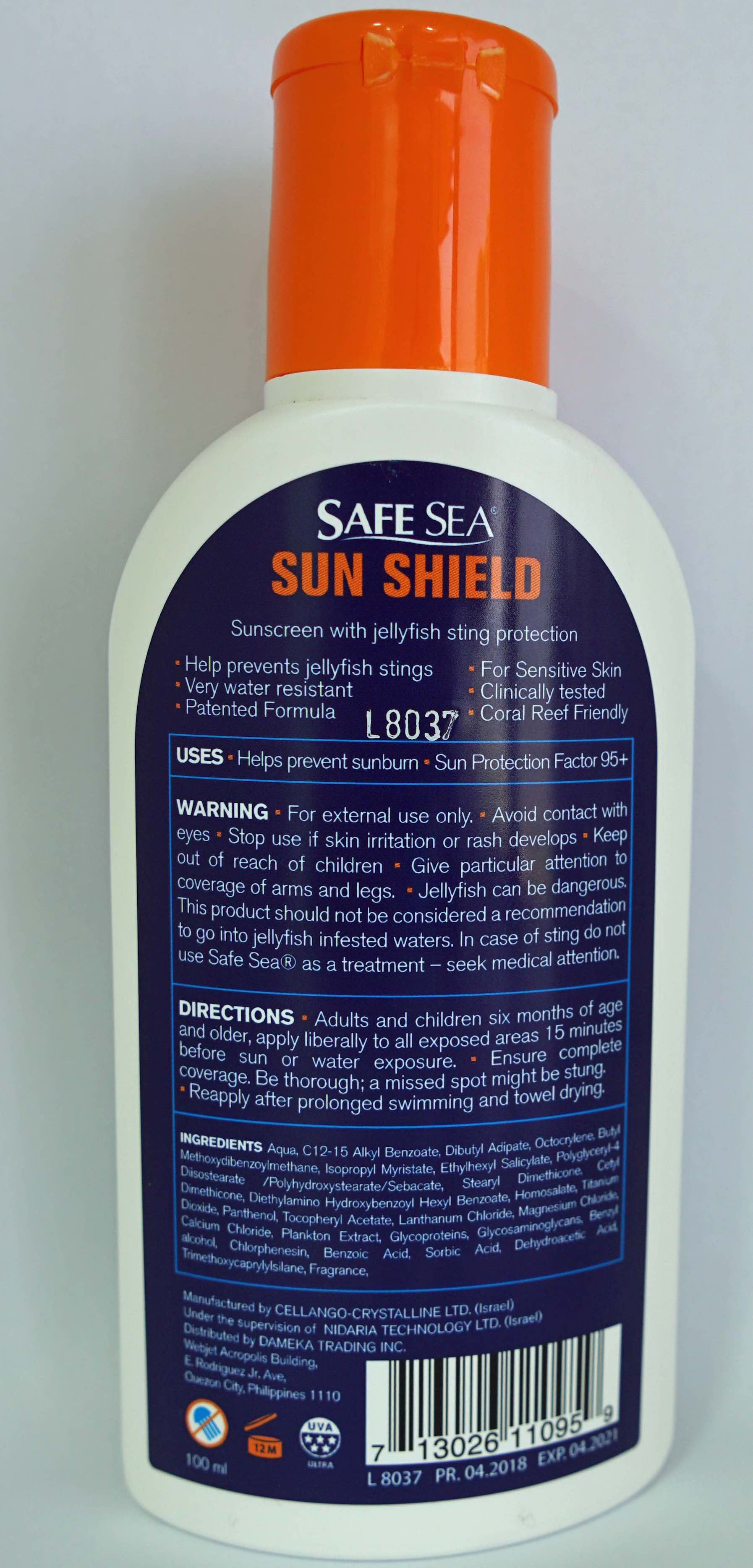 Safe Sea Sun Shield SPF95+ Anti-Jelly Fish 100ml