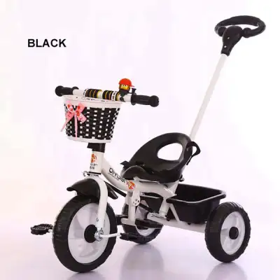COD+ONESOURCE Children's Tricycle Bike Tricycle Trike Three Wheel Bike for Kids Baby Carrier Toys for Boys Car for Kids Color:Blue/Black (74cm*45cm*105cm）Pambatang Tricycle Bike na may basket，Slow Baby Artifact, Latest style