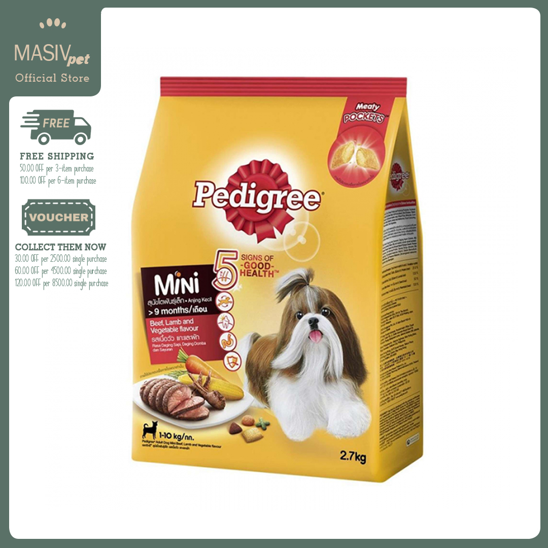 Pedigree Mini Adult Beef Lamb And Vegetable Dry Food 2.7kg | Canine ...