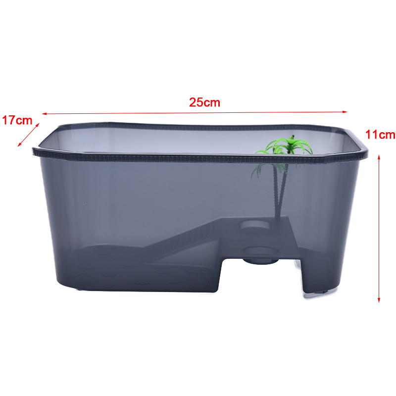 Reptile Vivarium Box for Turtle Tortoise Feeding Box with Basking Platform Tank