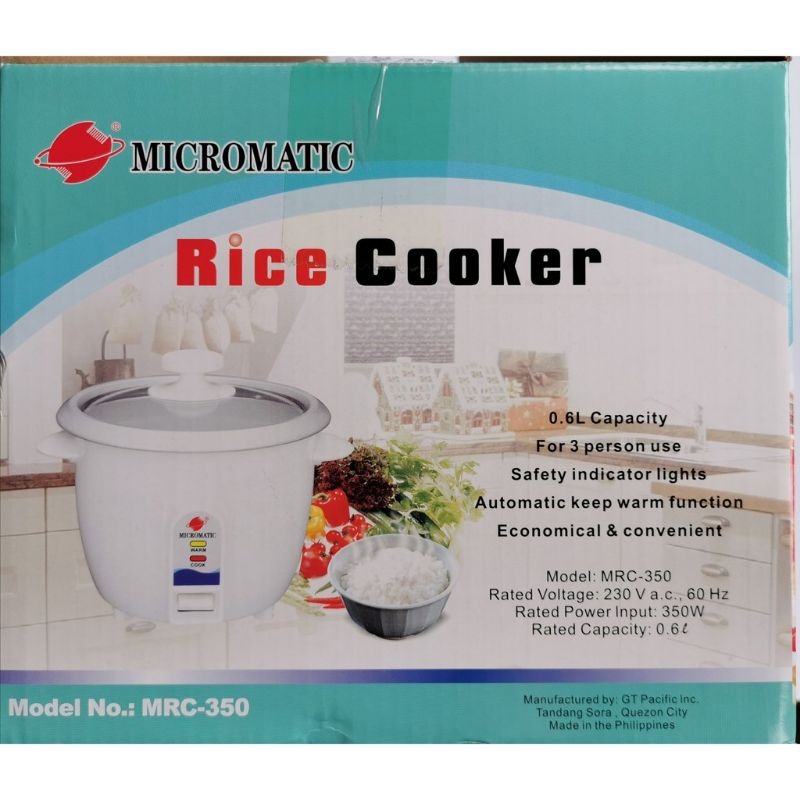 Micromatic Small Rice Cooker for 1 to 2 persons only MRC350 Lazada PH