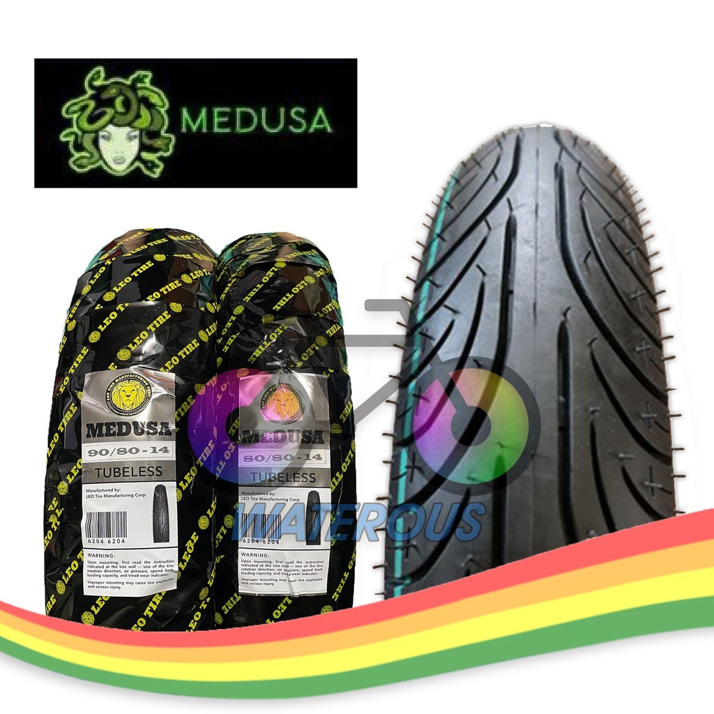 Leo Motorcycle Tubeless Tire Medusa/ HiMax/ Crosswind/ Red Fox (80/80 14 90/80 14) Lazada PH