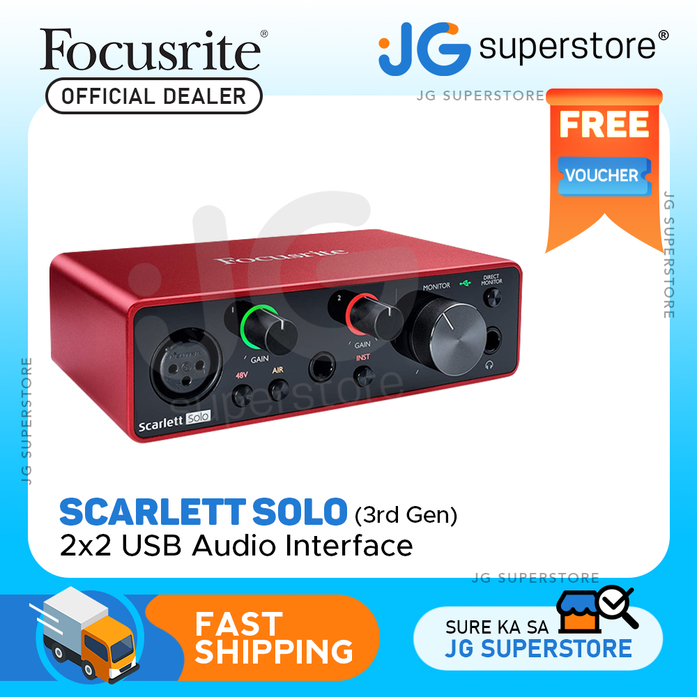 Lazada　Focusrite　Scarlett　Superstore　(3rd　Solo　USB　2x2　Audio　Interface　JG　Generation)　for　Singer　Songwriters　Guitarist　PH