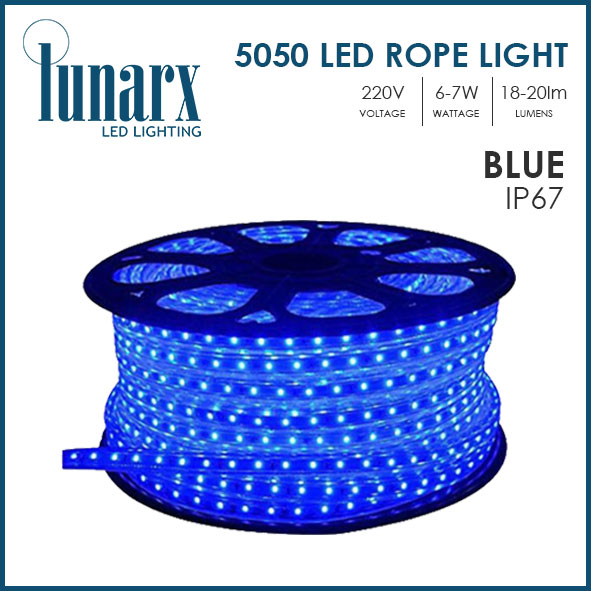 Lunarx 2835 Rope Light / Double LED BLUE Weatherproof Wall Decor Light